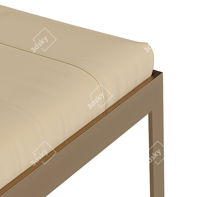 Luxury Fendi Aura Ottoman - Golden Finish 3D model image 2