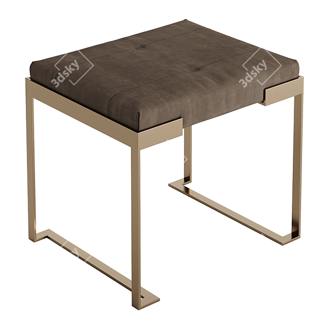 Luxury Fendi Aura Ottoman - Golden Finish 3D model image 4