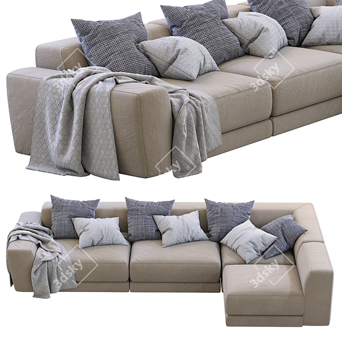 Luxurious Pasha Sofa: Sophisticated Design, Italian Craftsmanship 3D model image 3