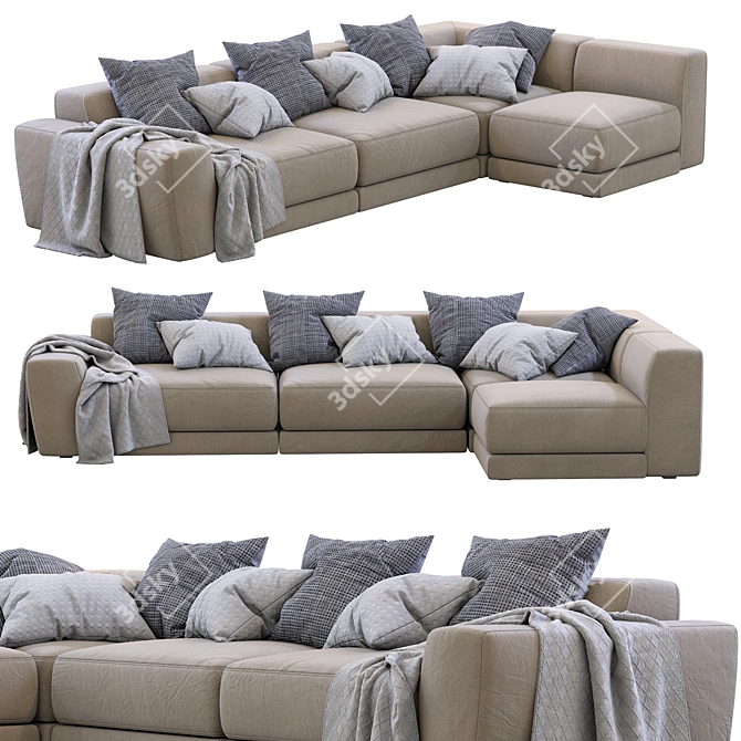 Luxurious Pasha Sofa: Sophisticated Design, Italian Craftsmanship 3D model image 5