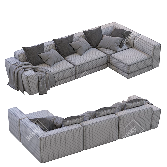Luxurious Pasha Sofa: Sophisticated Design, Italian Craftsmanship 3D model image 6