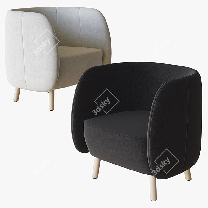 Modern Mousse P Armchair 3D model image 2