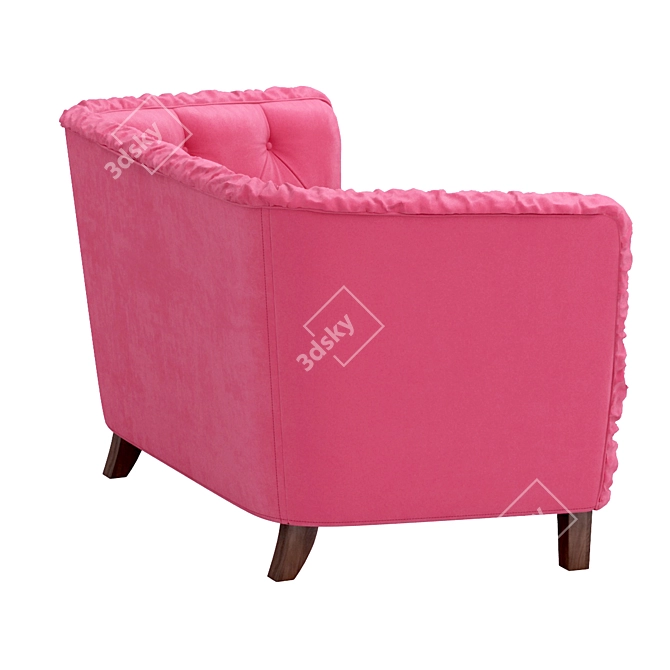 Pretty Pink Velvet Sofa 3D model image 3