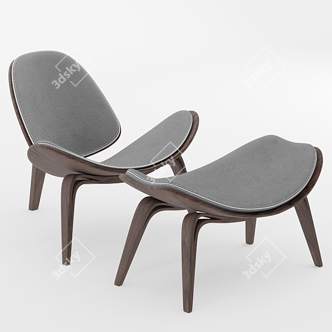 Elegant Shell Chair: Modern Comfort 3D model image 6