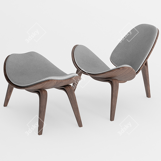 Elegant Shell Chair: Modern Comfort 3D model image 7