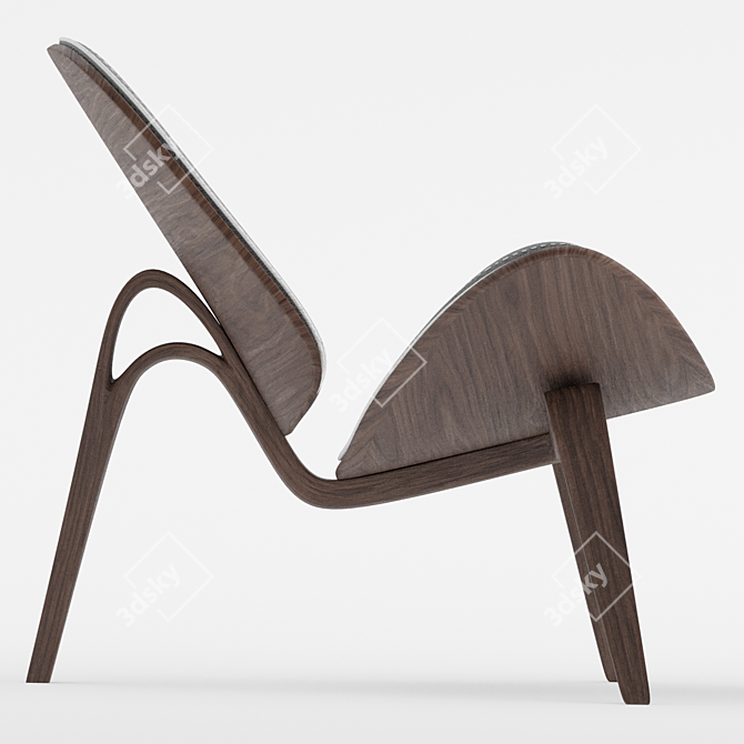 Elegant Shell Chair: Modern Comfort 3D model image 8