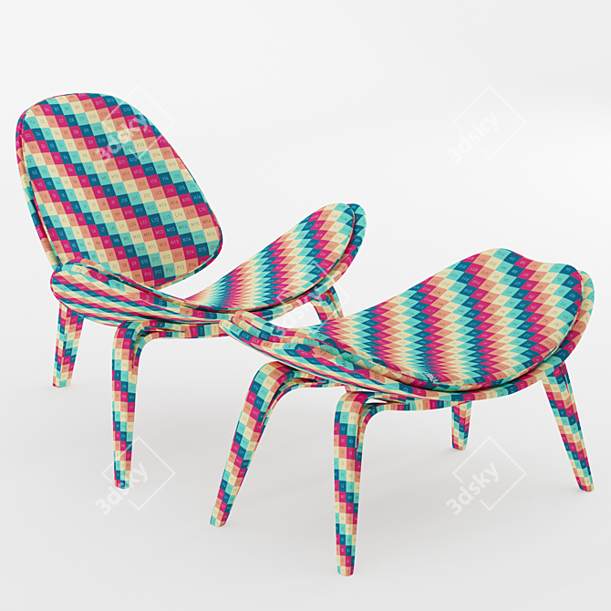 Elegant Shell Chair: Modern Comfort 3D model image 9