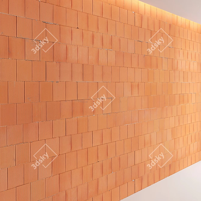 High-Quality Block Wall Set 3D model image 2
