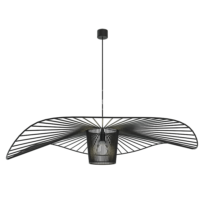 Modern Industrial Hat Pendant 3D model image 2