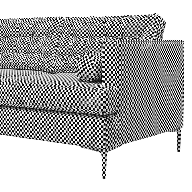 Elegant Gray Velvet Sofa 3D model image 4