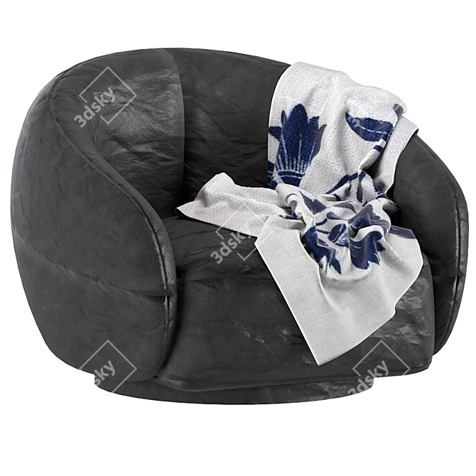 Elegant Tacchini Julep Leather Armchair 3D model image 5