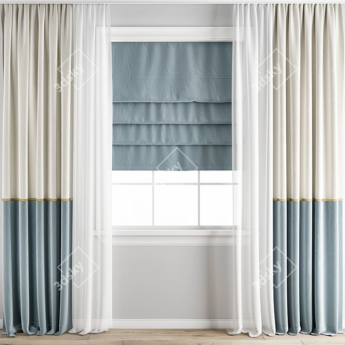 Polygonal Curtain 202 3D model image 1