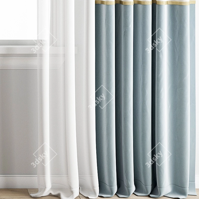 Polygonal Curtain 202 3D model image 4