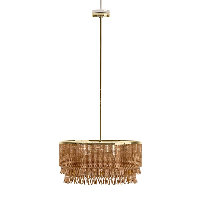 Coconut Bead Pendant Chandelier 3D model image 2