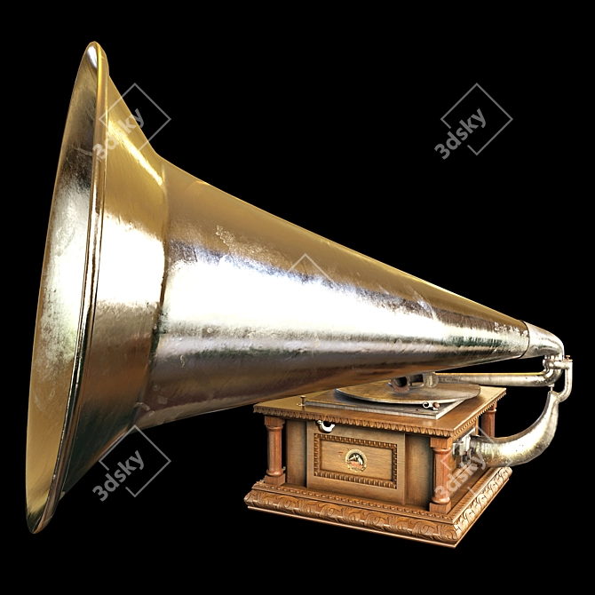 Vintage Gramophone: His Master's Voice 3D model image 8