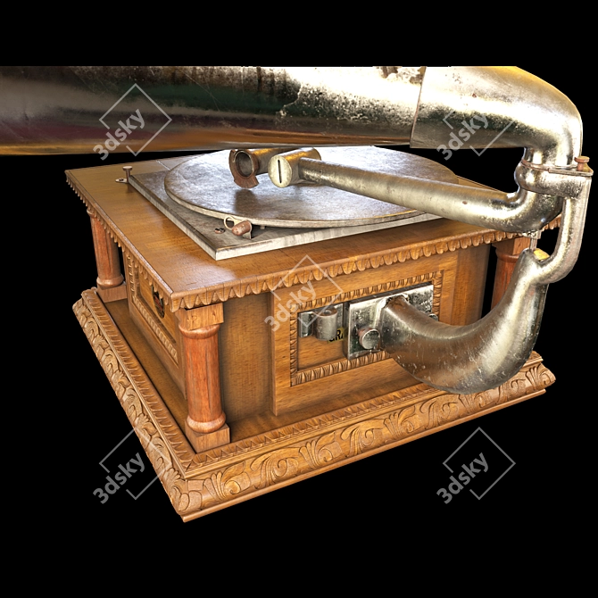 Vintage Gramophone: His Master's Voice 3D model image 10