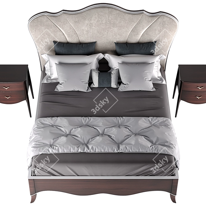 Luxurious Fratelli Barri Rimini Bed & Nightstand 3D model image 3