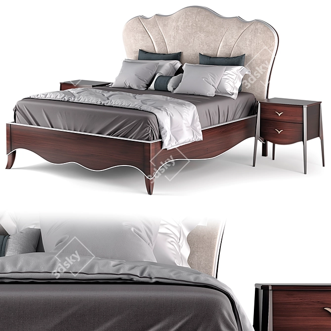 Luxurious Fratelli Barri Rimini Bed & Nightstand 3D model image 6