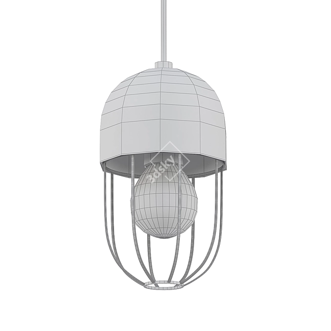 Stylish Metal Cage Pendant 3D model image 2