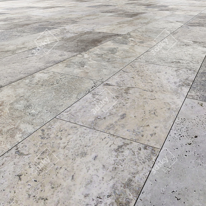 Travertine Tile: High-Quality Material & Textures 3D model image 3