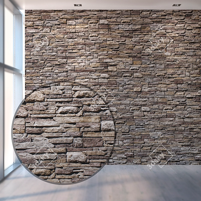 Seamless Natural Stone Texture 3D model image 1