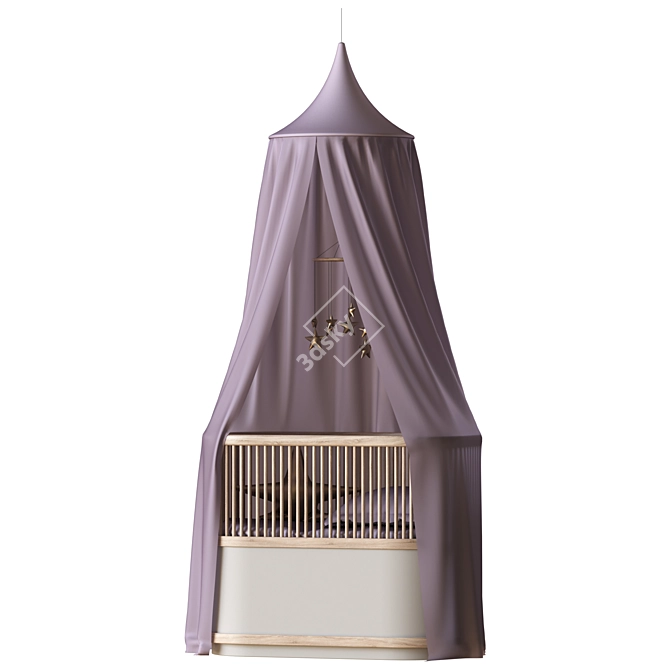 Cot with Canopy: Stylish and Spacious 3D model image 1