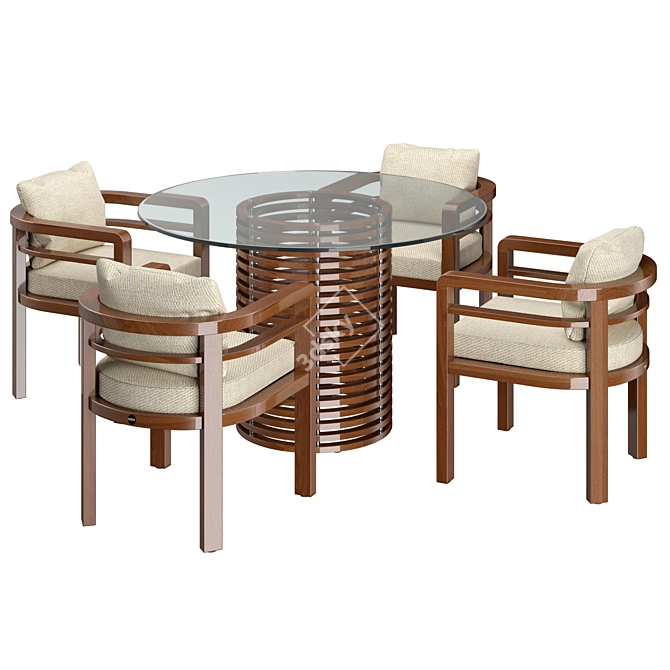 Positano Outdoor Dining Set 3D model image 5