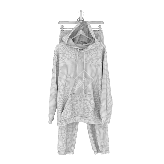 Modern Athletic Tracksuit on Hanger 3D model image 4