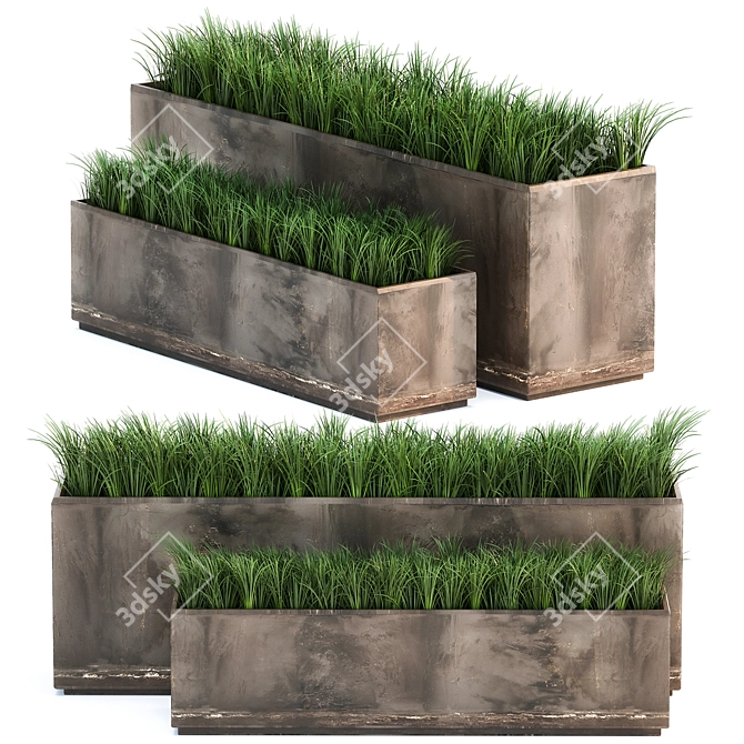Metallic Plant Collection: Exotic, Tropical, and Room Décor 3D model image 1