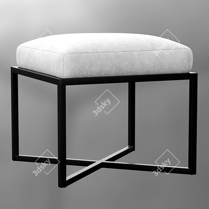 Elegant Nadia Leather Stool 3D model image 5