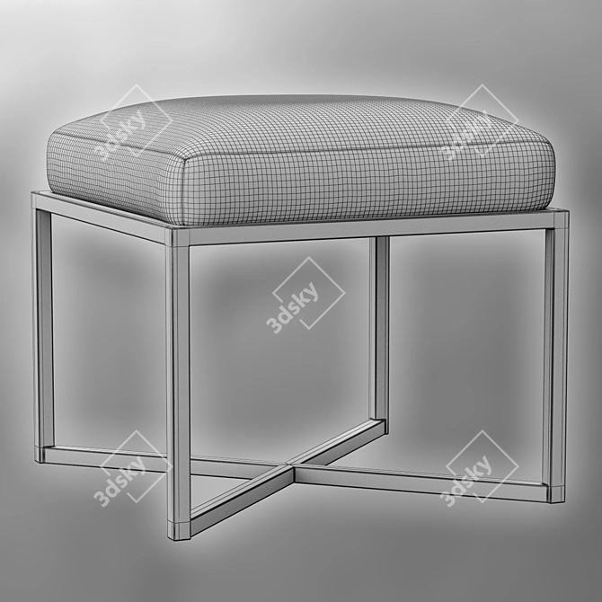 Elegant Nadia Leather Stool 3D model image 6