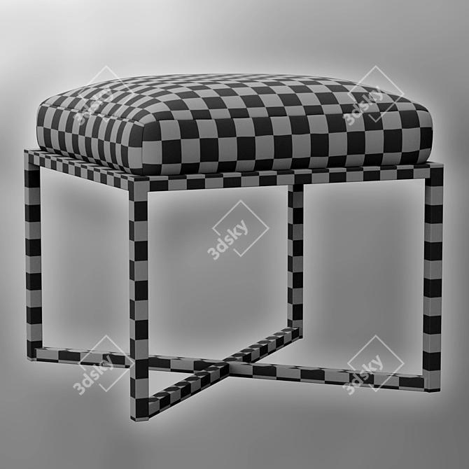 Elegant Nadia Leather Stool 3D model image 7