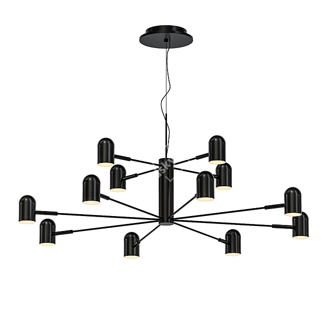 Stylish Desi Loft Chandelier 3D model image 1