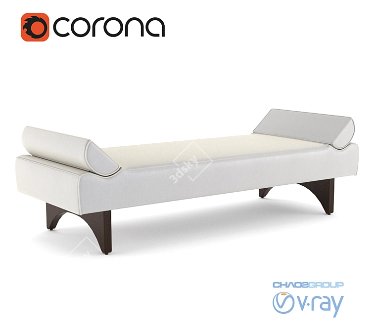 Cybil Stone Bench 3D model image 1