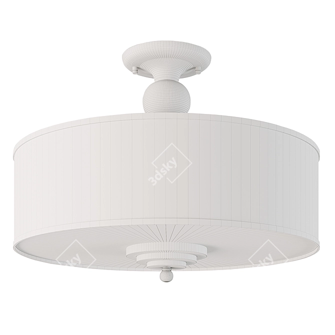 Elegant Black Virginia Ceiling Light 3D model image 2