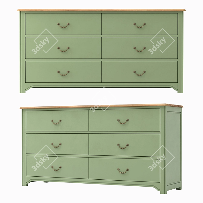 Olivia Chest of Drawers with Six Spacious Compartments 3D model image 1
