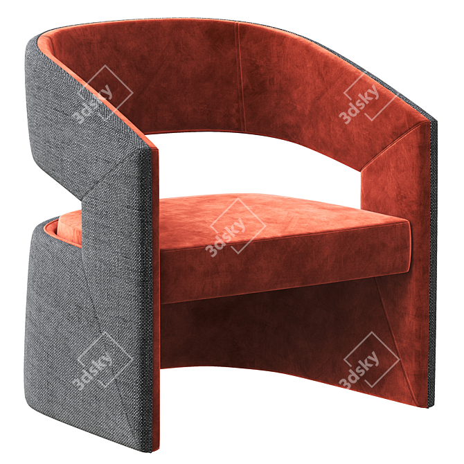 Modern 1728 Armchair: Elegant Design 3D model image 1