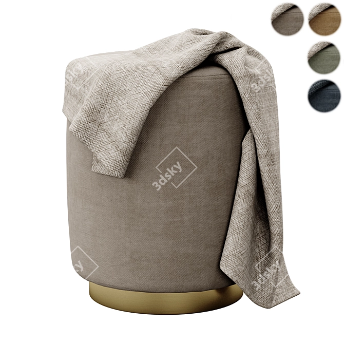 Opulent Opal Ottoman 3D model image 1