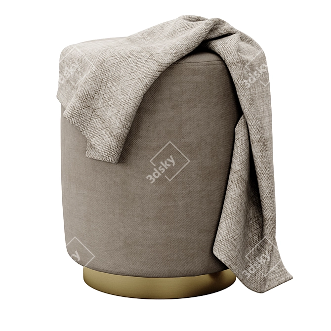 Opulent Opal Ottoman 3D model image 2