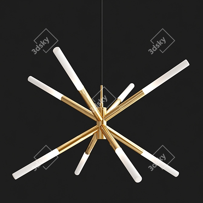 Elegant Antique Brass Chandelier 3D model image 1