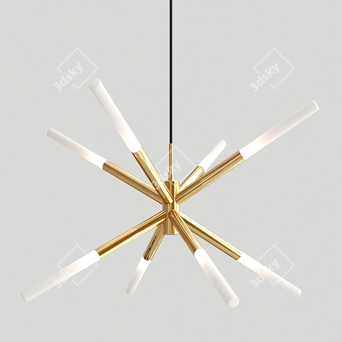 Elegant Antique Brass Chandelier 3D model image 2