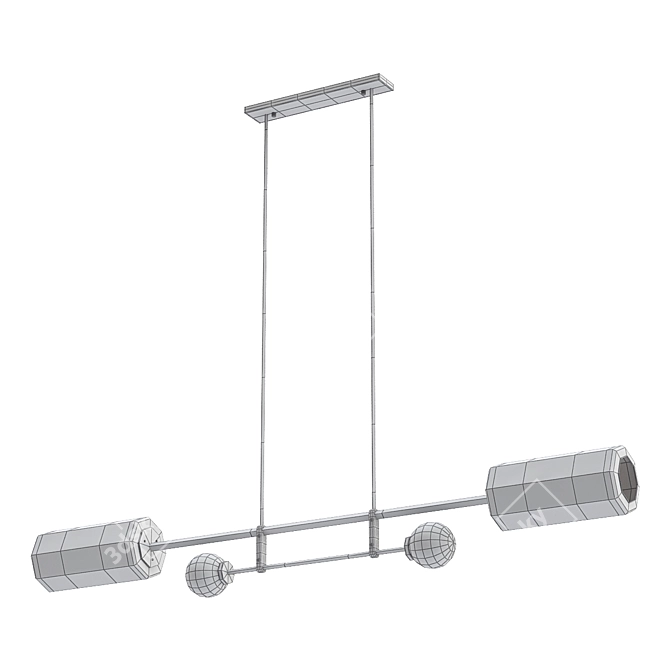 Elegant Lizak Short Pendant Light 3D model image 2