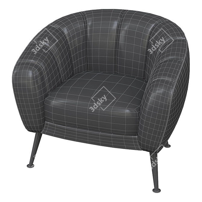 Elegant Primrose Accent Armchair 3D model image 2