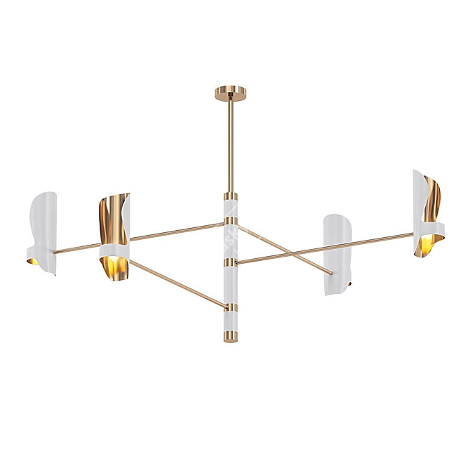Elegant Jiro Chandelier 3D model image 1