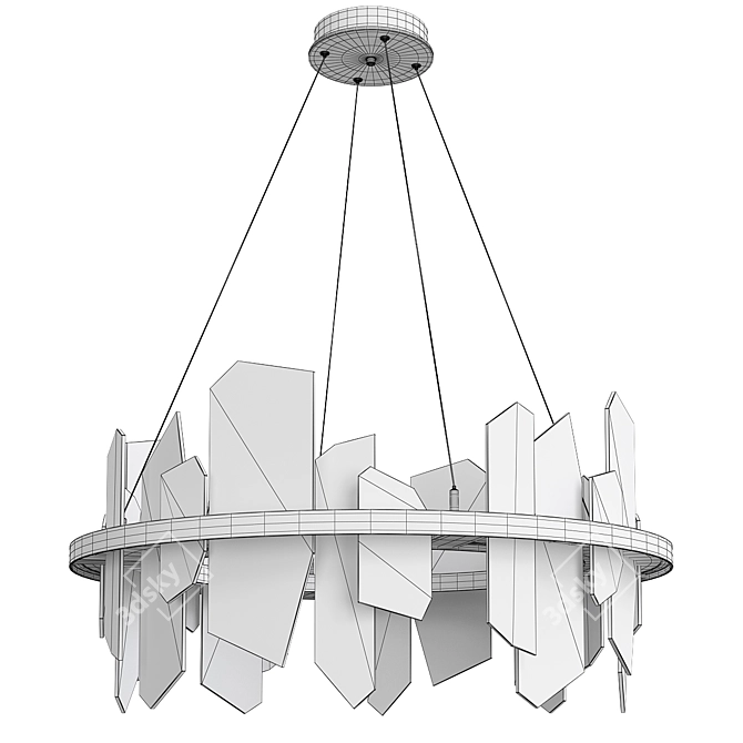 Ardesia LED Chandelier - Sleek and Stylish Illumination 3D model image 3