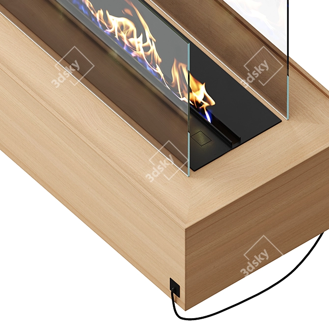 Modern Independent Wood Fireplace 3D model image 3