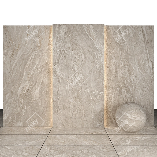 Prime Beige Stone: 10 Textured Slabs & Floor Tiles 3D model image 2