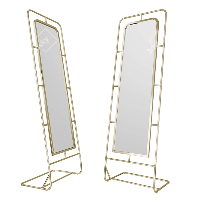 Green Floor Mirror: Modern Interior Accent 3D model image 1