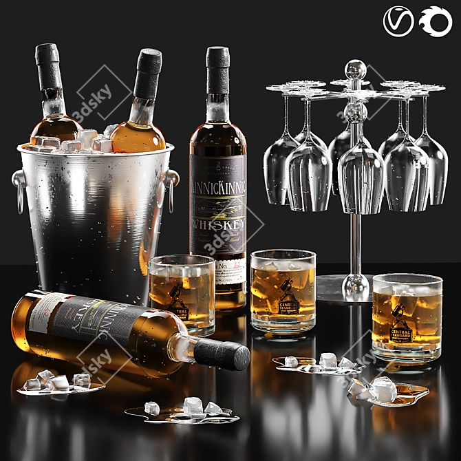 Elegant Whiskey Gift Set 3D model image 1