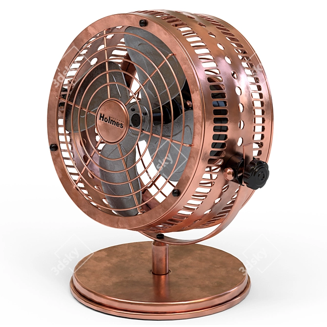 Vintage Copper Desk Fan - HOLMES Heritage 3D model image 8